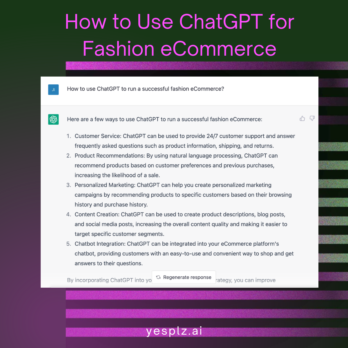 Ideas to use ChatGPT for fashion eCommerce