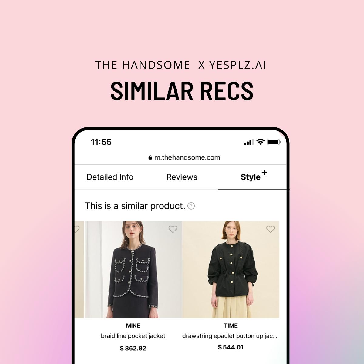 Similar recommendations using AI for blazers