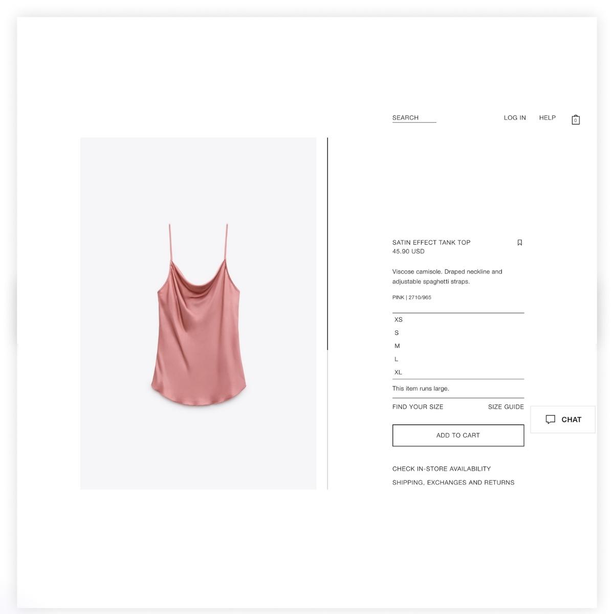 A satin, rose colored tanktop from Zara