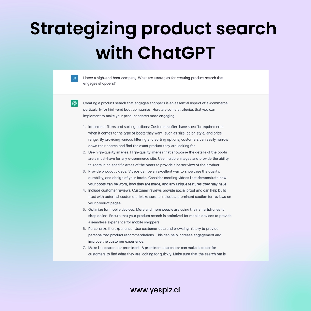 An example of using ChatGPT to strategize eCommerce product search