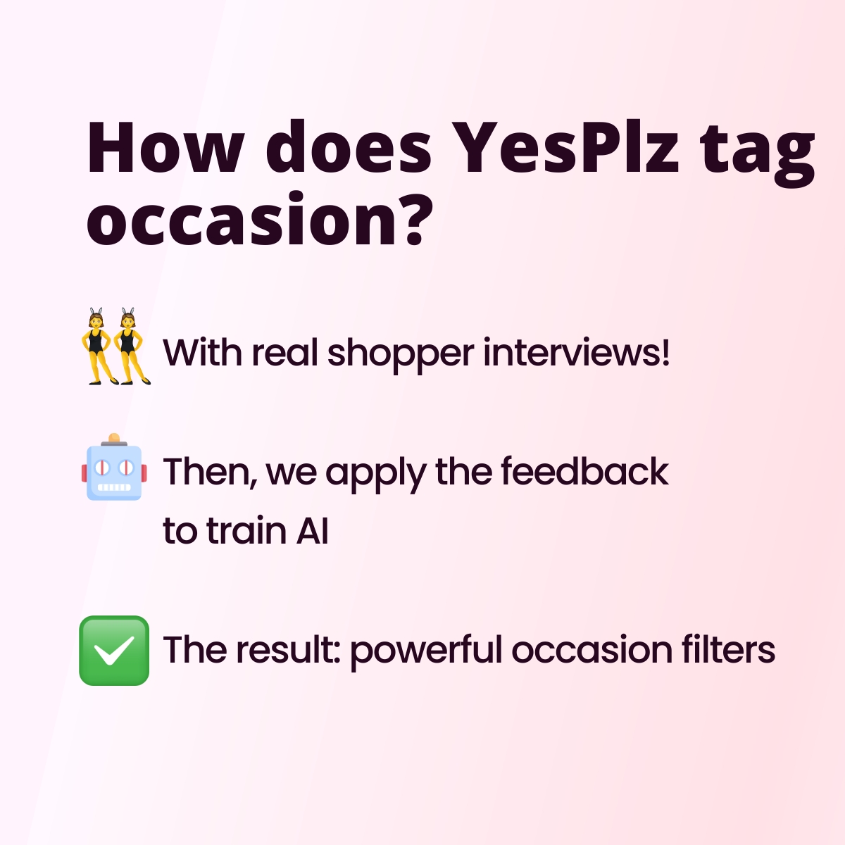 YesPlz occasion tagging explanation against a gradient background