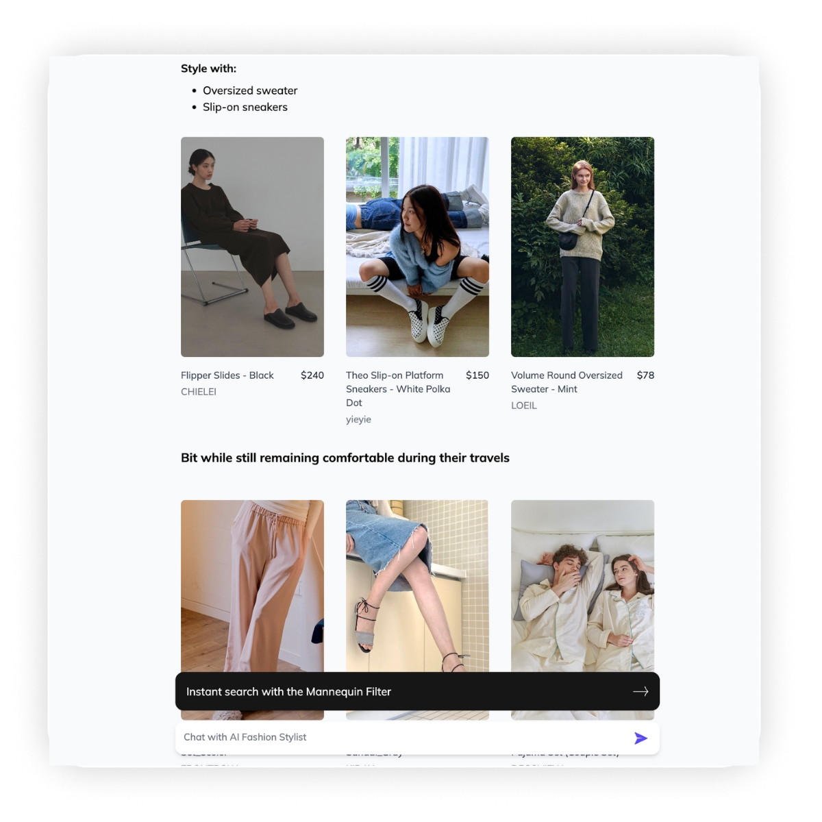 Style with suggestions for chic and comfortable airport outfits using fashion AI