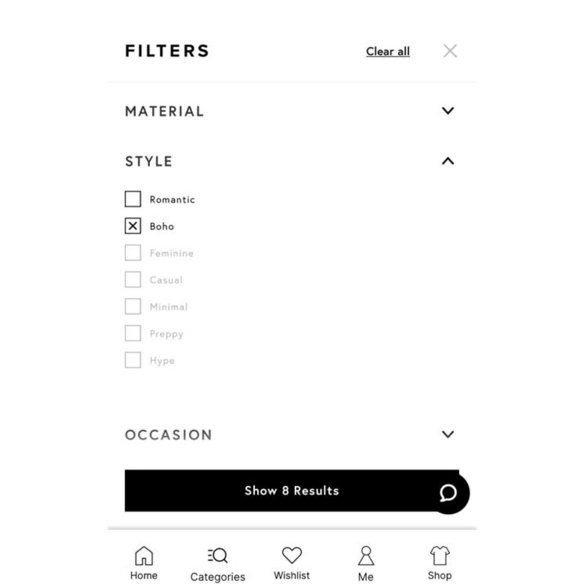 Occasion filters by YesPlz AI