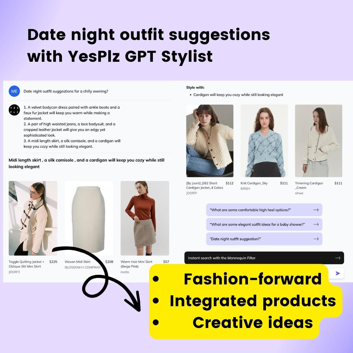 YesPlz AI date night outfit suggestions 