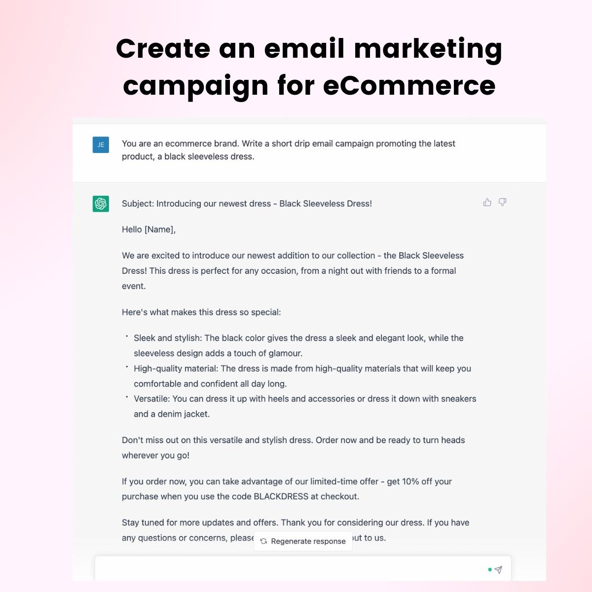 Creating an email marketing campaign using ChatGPT
