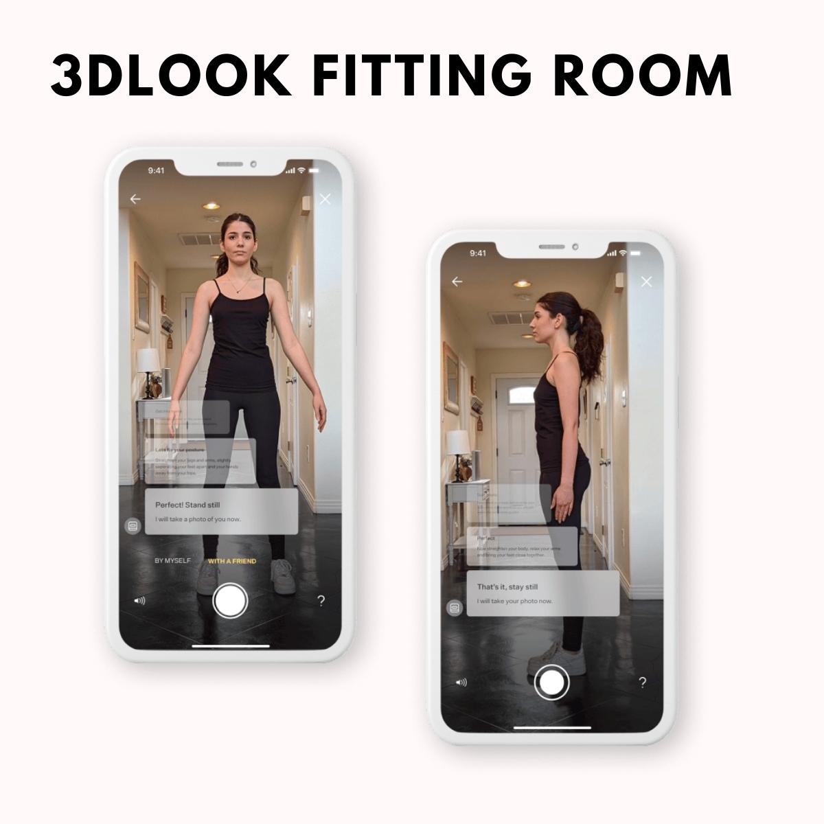 3DLook.ME fitting room on 2 different cell phones