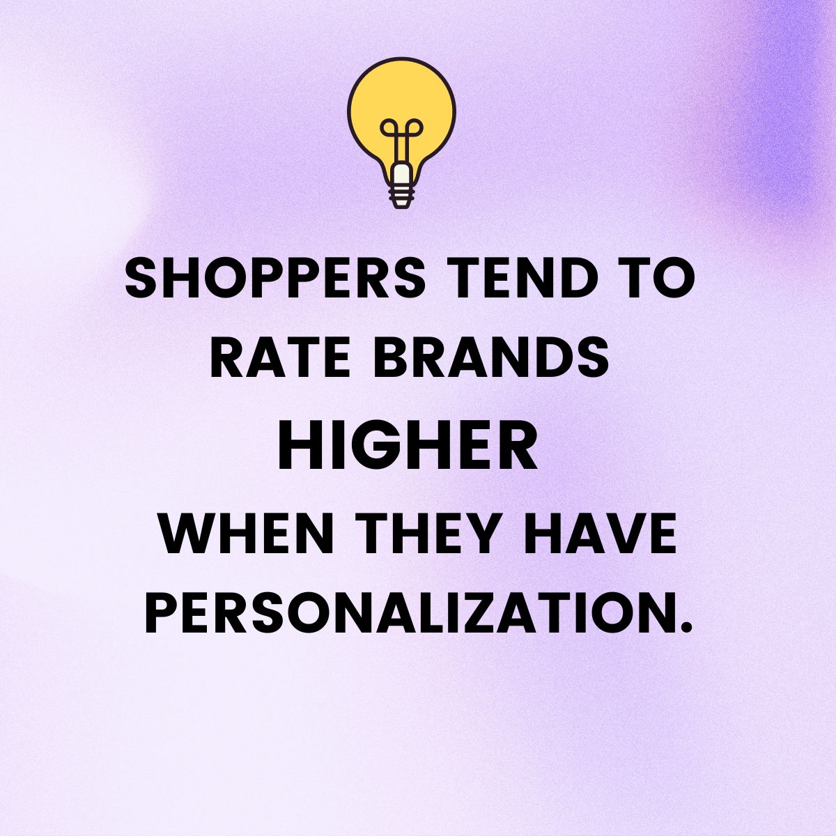 A lightbulb with large text that states shoppers prefer personalization in eCommerce