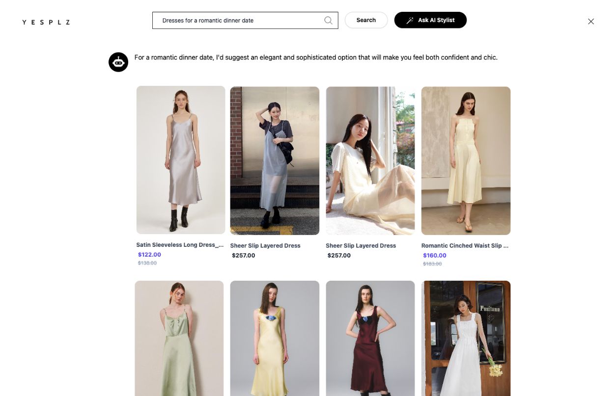 Fashion AI search results for date nite dresses