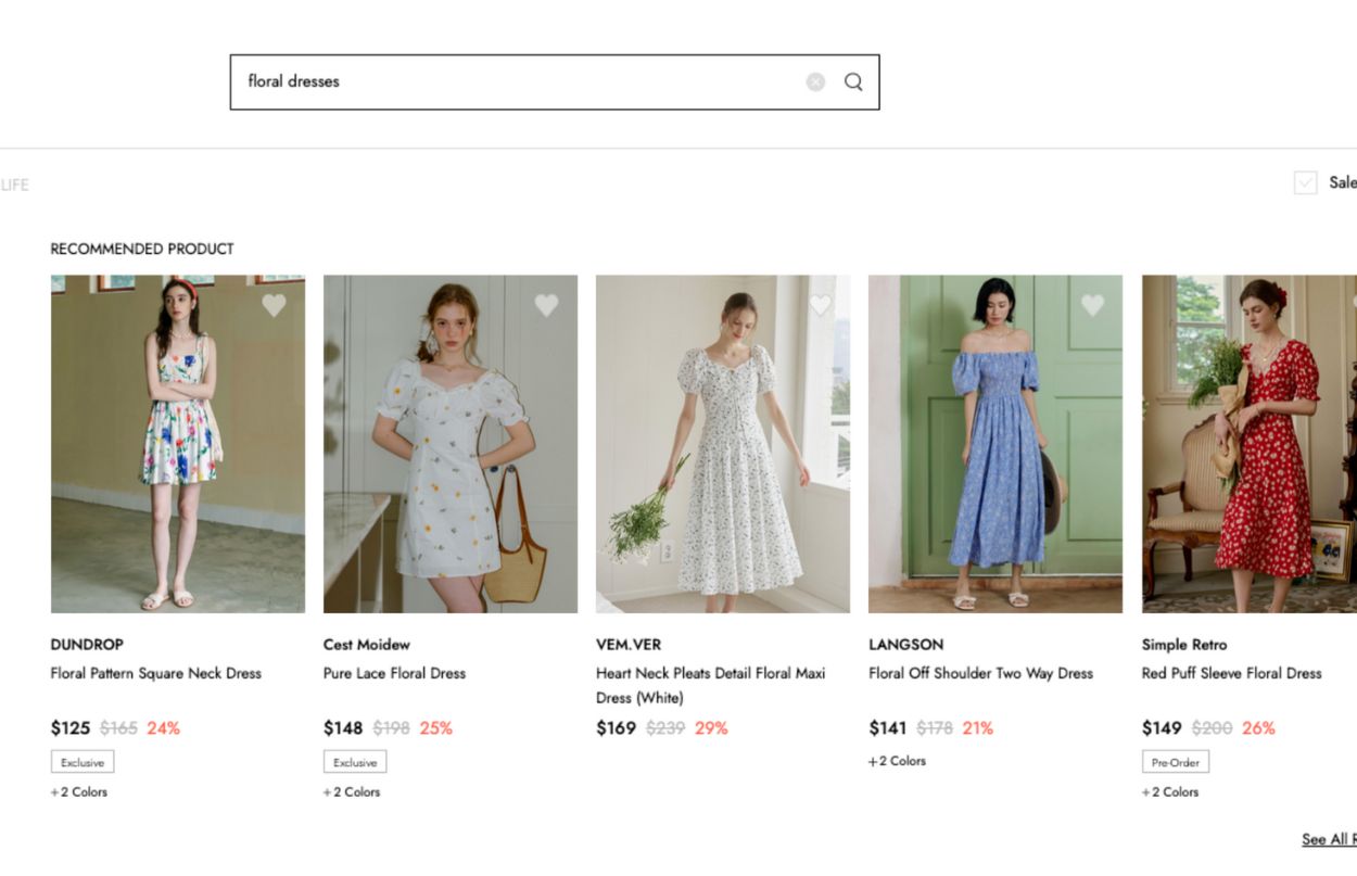 Site Search with Preview for Fashion eCommerce