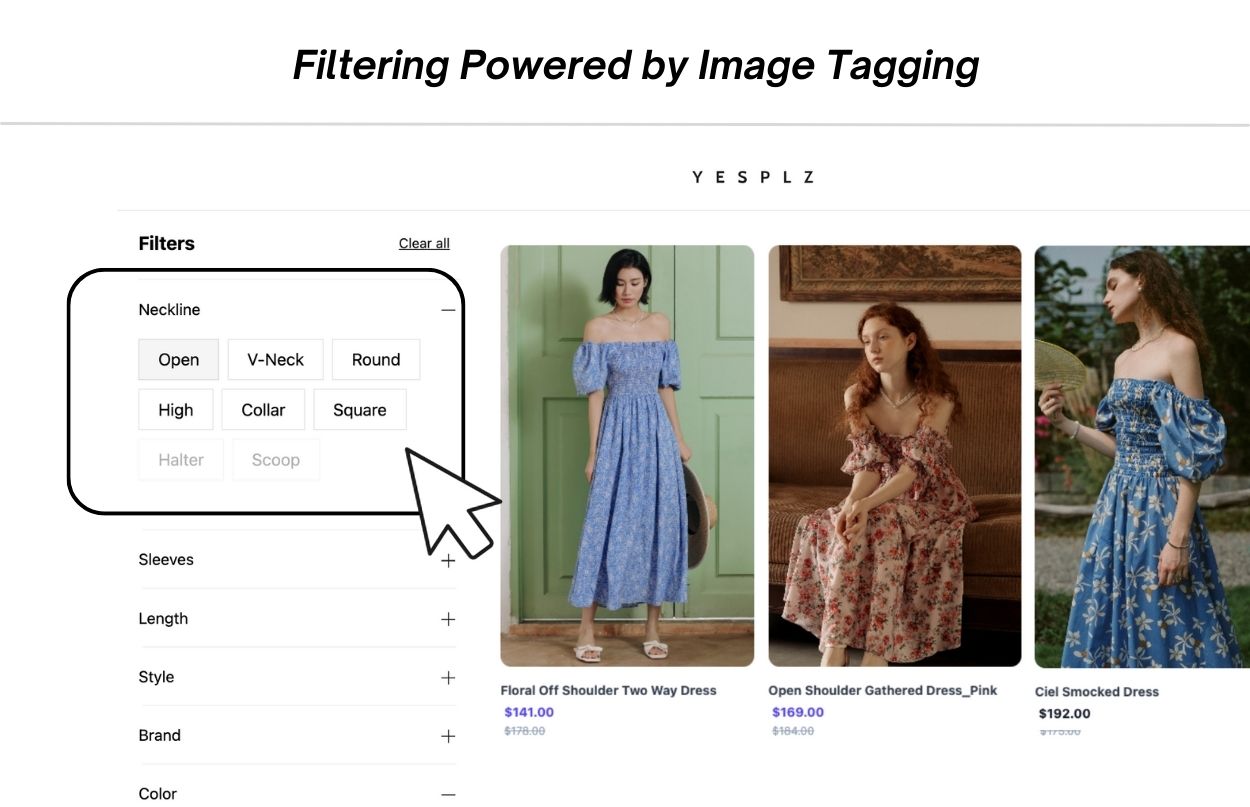 Image-tagging powered fashion filtering