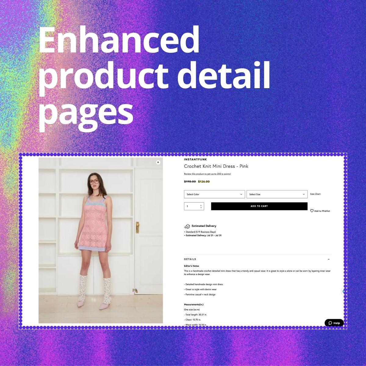 Enhanced product detail page using fashion AI