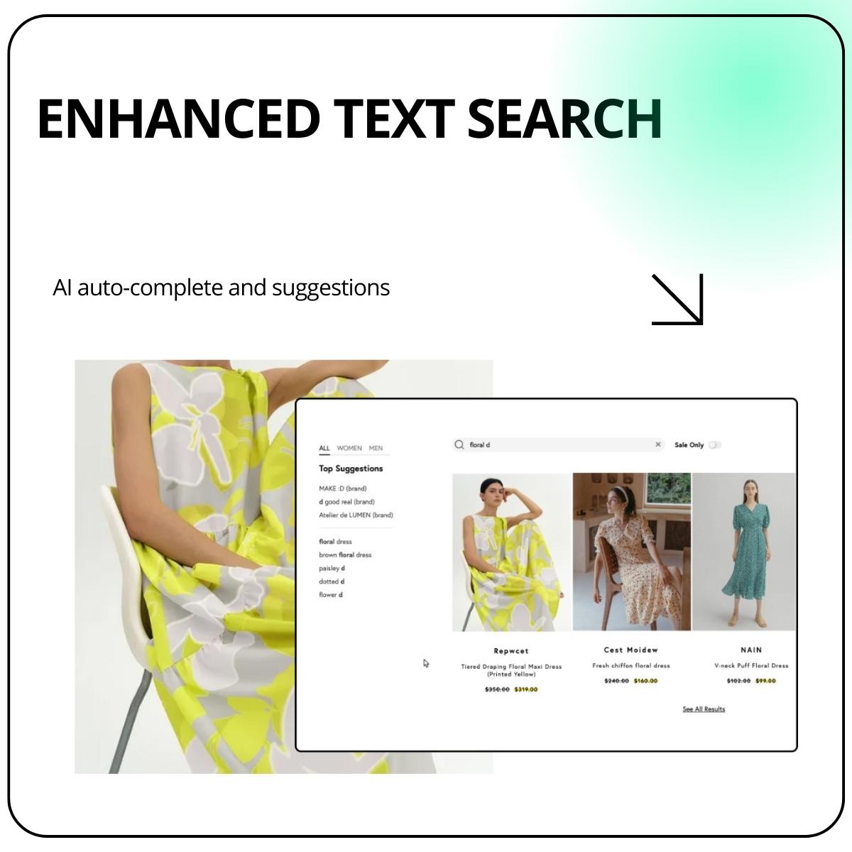 Enhanced text search example using AI for W Concept