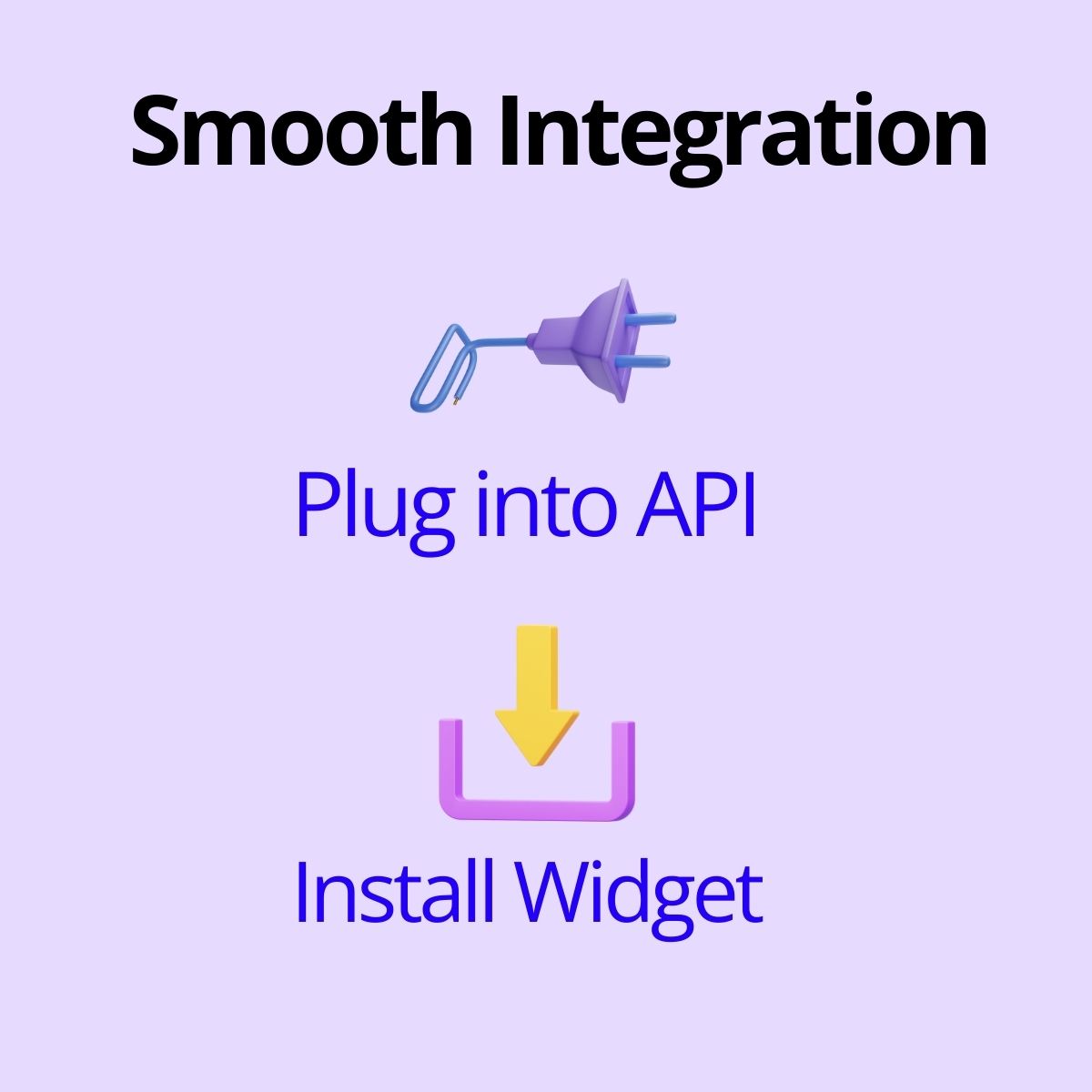 Two 3D symbols to depict smooth integration compared to other eCommerce AI tools