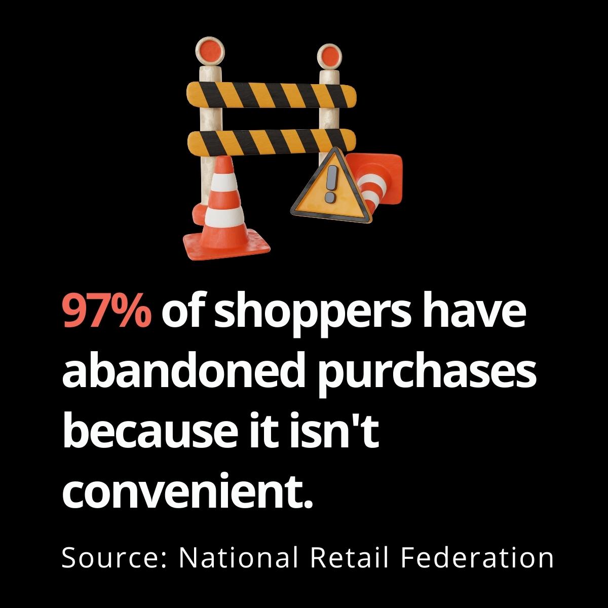 Shopper conversion fact for fashion tech with 3D construction icon