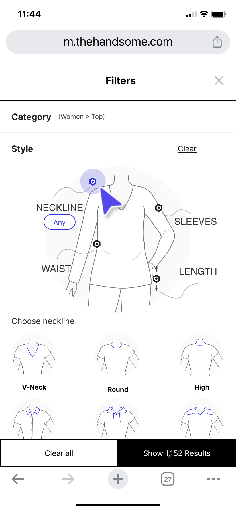 AI-powered Smart Shopping Filter for mobile step 1
