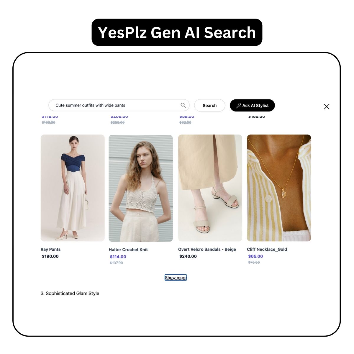 Gen AI Search engine for a fashion style query