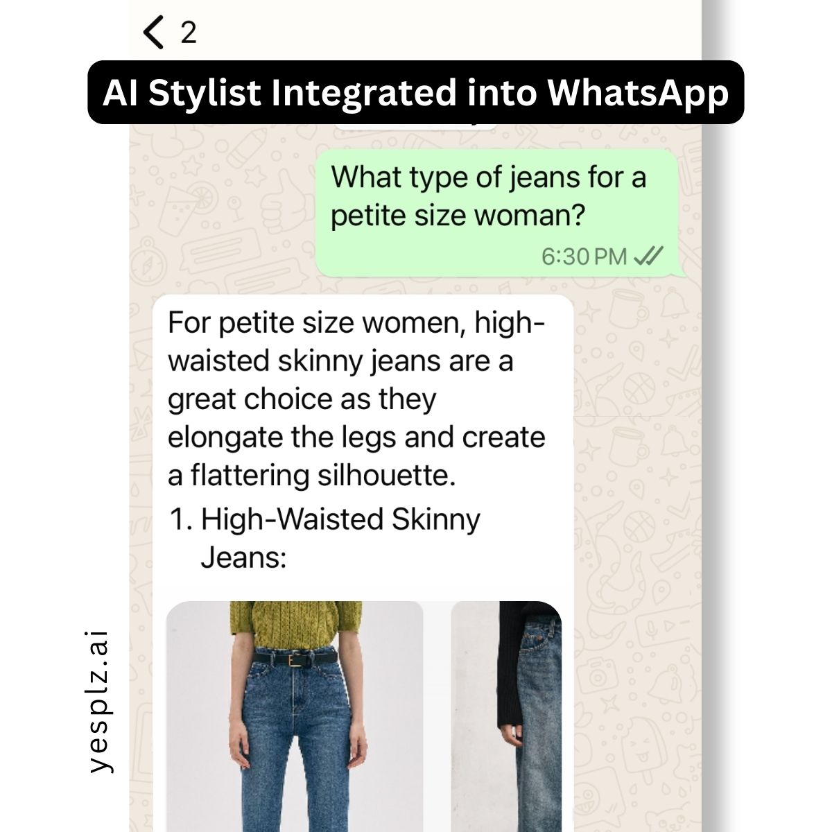 AI Stylist integrated into WhatsApp chatbot