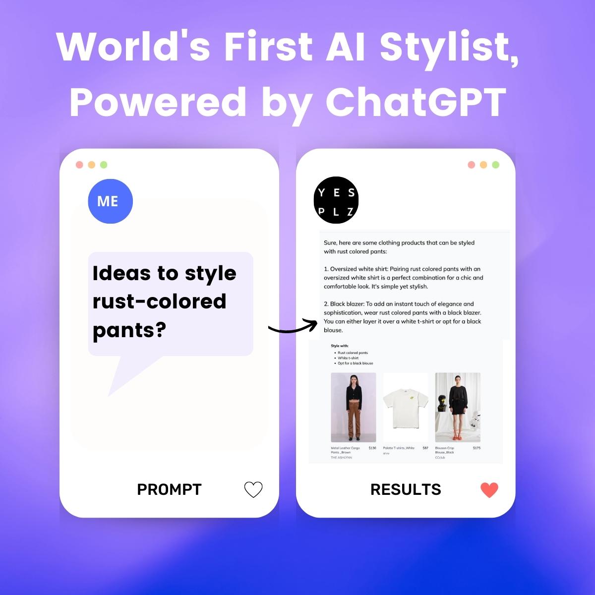 World's first AI Stylist, powered by ChatGPT and fashion AI