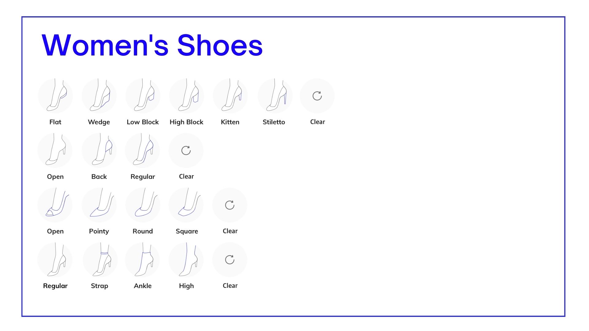 shoes tagging attribute list
