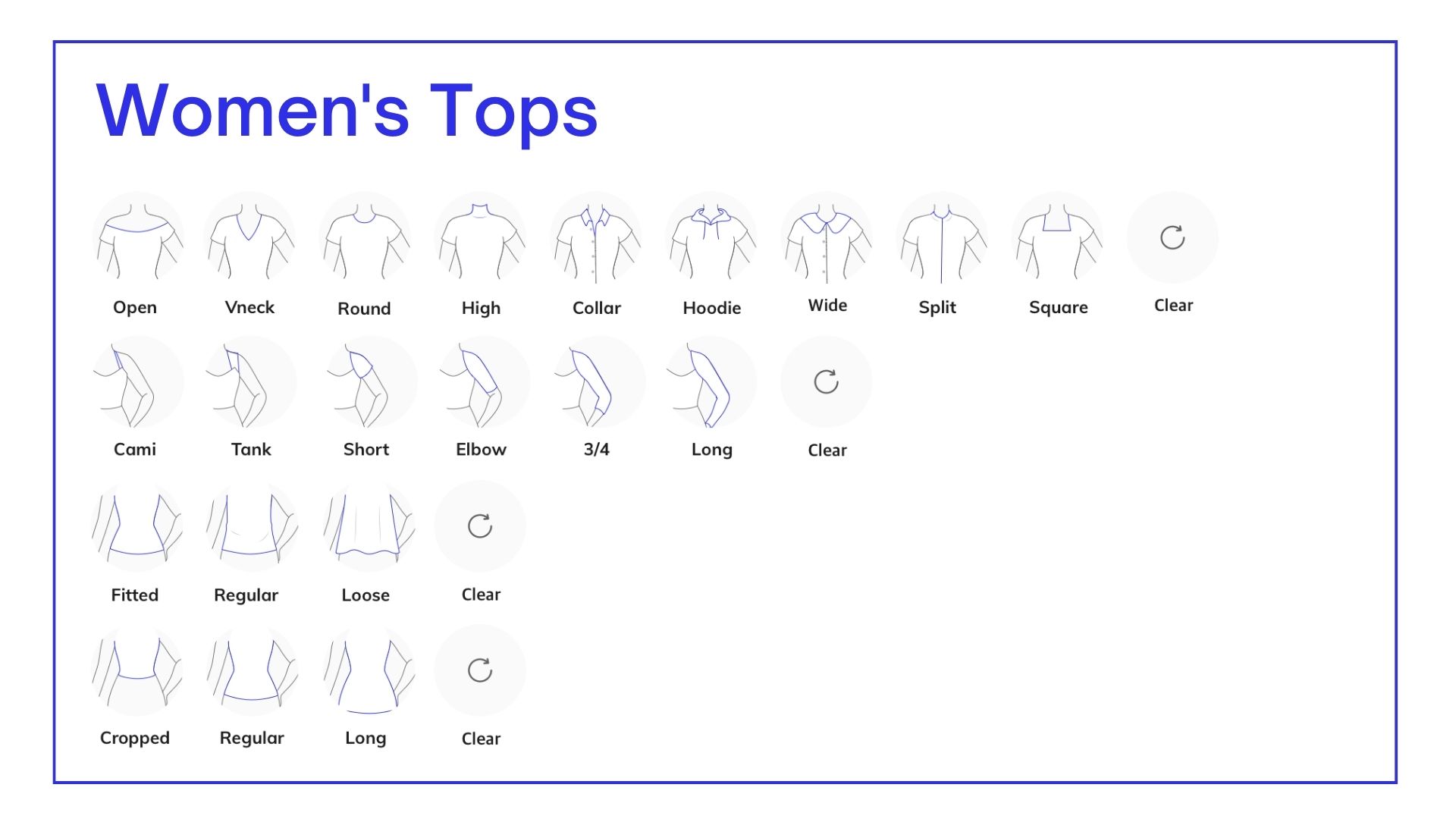 deep tagging attributes for women tops